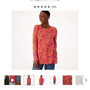 LOGO by Lori Goldstein LOUNGE Collection Long Sleeved Tunic